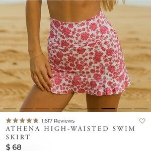 Albion Pink and White Floral Swim Skirt